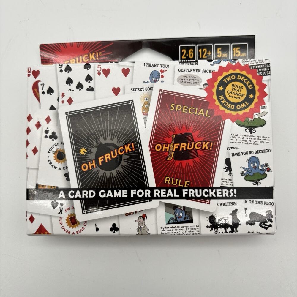Oh Fruck! A Raucous Card Game With Rules That Change. 2 Decks. New!